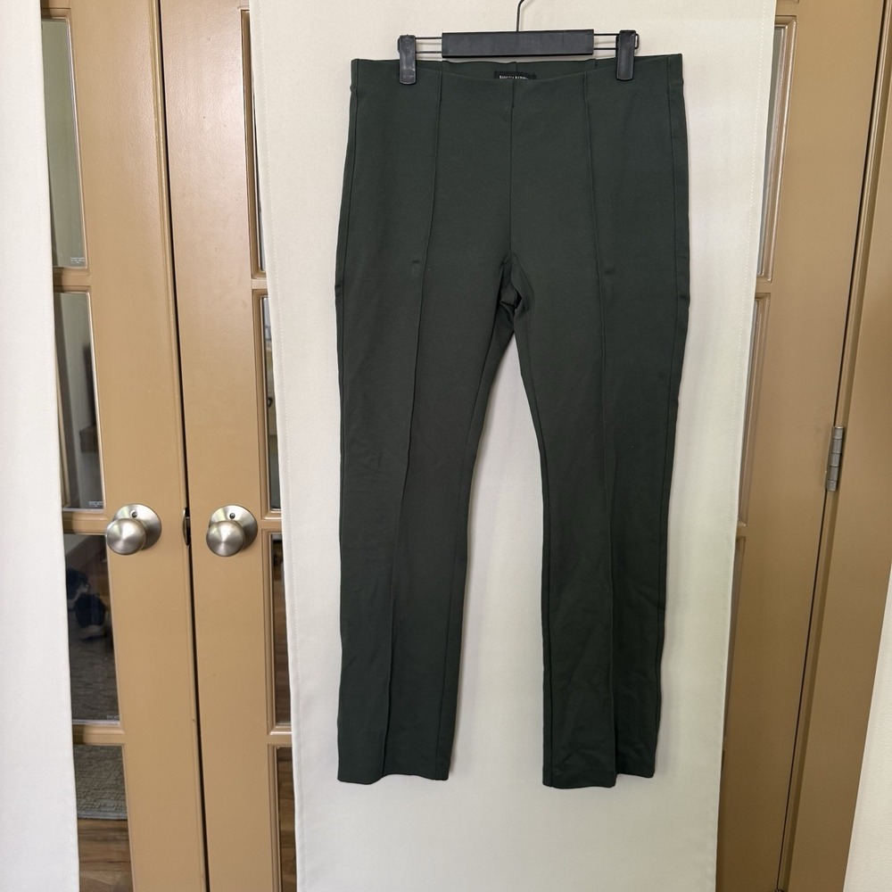 Banana Republic Womens Large Green Pull On Pleat Pants Bottoms Comfort Mid Rise
